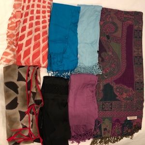 Bundle of 7 woman’s Pashminas by various makers